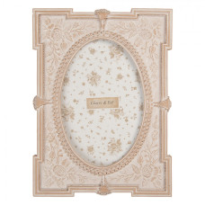 Růžový art deco fotorámeček s růžemi Rosalinka – 15x2x21 cm na fotografii 10x15 cm