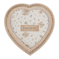 Starorůžový fotorámeček ve tvaru srdce Violetta – 15x2x16 cm na fotografii 13x13 cm