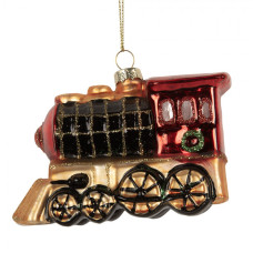 Červená skleněná vánoční ozdoba jahoda se sametovým povrchem Lagala L – 10x5x6 cm