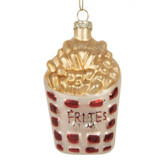 Skleněná vánoční ozdoba hranolky Frites – 6x3x10 cm