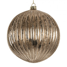 Zlatá kulatá skleněná vánoční ozdoba s patinou Kraape VI – 15x15 cm