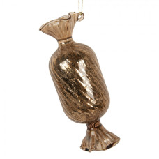 Zlatá skleněná vánoční ozdoba bonbon Kraape – 5x12 cm