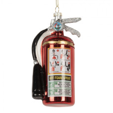 Skleněná vánoční ozdoba hasící přístroj – 6x5x13 cm