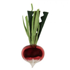 Červená skleněná vánoční ozdoba ředkvička – 6x12 cm