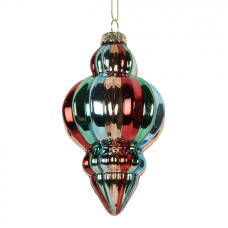 Barevná skleněná vánoční ozdoba Jullano – 7x12 cm