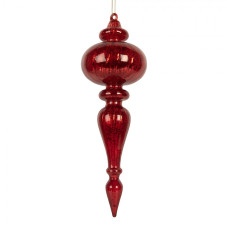 Červená skleněná vánoční ozdoba Bertramen – 9x28 cm