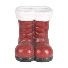 Vánoční dekorace / váza ve tvaru červených bot Santa Clause – 24x20x24 cm