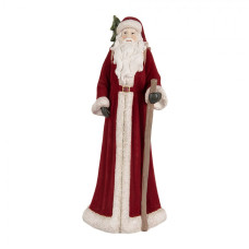 Vánoční dekorační figurka vysoký Santa Claus se stromkem a holí – 16x15x37 cm
