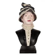 Černobílá dekorační busta Emira – 27x21x50 cm