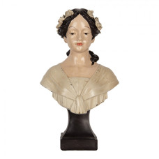 Černobílá dekorační busta ženy Emira – 18x12x31 cm