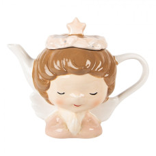 Vánoční keramická konvička s pokličkou andělíček – 21x12x16 cm