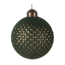 Zelená skleněná vánoční ozdoba se zlatou patinou Geelje – 8x9 cm