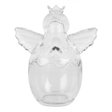 Skleněná vánoční uzavíratelná nádoba ve tvaru andělíčka – 15x10x18 cm / 300 ml