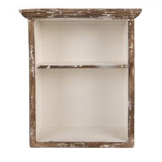 Dřevěná nástěnná polička s patinou Karel – 36x15x43 cm