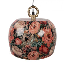 Kovové závěsné světlo s motivem květů Vernell – 26x25 cm