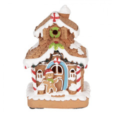 Vánoční dekorace barevný perníkový domeček s LED osvětlením Nederwetten – 11x10x17 cm