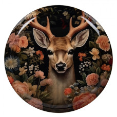 Dekorační podnos / tác s motivem laně a květů Hertenhinde – 28x3 cm