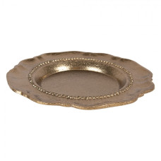 Dekorační zlatý menší podnos / tác s vlnitým okrajem – 20x12x2 cm