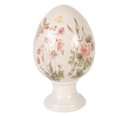 Keramické vejce na podstavci s lučními květy Flowers of Love XL – 17x28 cm