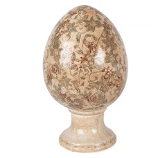 Béžové keramické vejce na podstavci ve vintage stylu Vaage XL – 17x28 cm