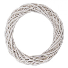 Bílý ratanový věnec Riet III L – 50x9 cm
