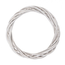 Bílý ratanový věnec Riet V M – 30x4 cm