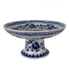 Keramický stojan na dorty s modrým cibulákovým dekorem – 27x13 cm