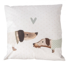 Povlak na polštář jezevčíci ve svetru polyester – 45x45 cm
