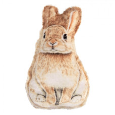 Dekorační polštář béžový roztomilý velikonoční zajíček – 13x5x25 cm