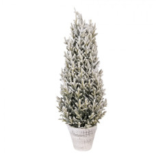 Umělý zasněžený stromek v květináči Veelviet – 27x70 cm