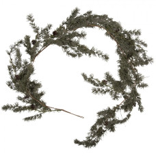 Umělá jehličnatá větvička / girlanda s LED světýlky – 20x7x180 cm 3xAA