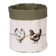 Pytlík / ošatka na pečivo s kohoutkem a slepičkou Farm Love – 15x16 cm
