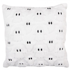 Podzimní bílý dekorační poštář se strašidly Plaas – 45x45x7 cm