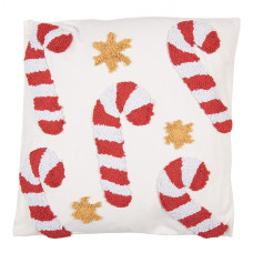 Červeno-bílý vánoční dekorační poštář s cukrovými hůlkami Candy Cane Plaas – 45x45x10 cm