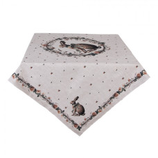 Bavlněný ubrus se zajícem s mašlí Vintage Ears – 100x100 cm