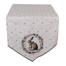 Běhoun na stůl se zajícem s mašlí Vintage Ears – 50x160 cm