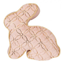 Růžová zarážka na dveře králíček – 29x10x27 cm