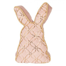 Růžová zarážka na dveře silueta králíčka – 20x7x31 cm