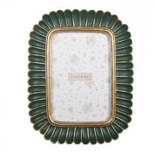 Zeleno-zlatý fotorámeček v art deco stylu Semaxime – 17x2x21 cm na fotografii 10x15 cm