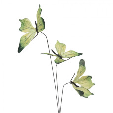 Zluto-zelený dekorační zápich do květináče motýlci – 67 cm
