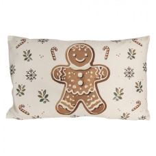 Vánoční obdélníkový povlak na polštář s panem Perníčkem Cozy Gingerbread Man – 30x50 cm