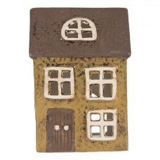 Keramický zelený svícen na čajovou svíčku ve tvaru domečku Oisterwijk III – 10x7x14 cm
