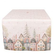 Bavlněný běhoun na stůl se srdcem a domečky Home Sweet Home – 50x140 cm