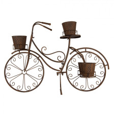 Velký kovový držák na rostliny / květináče vintage bicykl s patinou – 107x35x70 cm