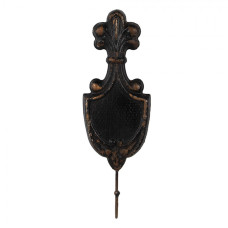 Kovový háček černo-zlatý s patinou Groede – 12x4x38 cm
