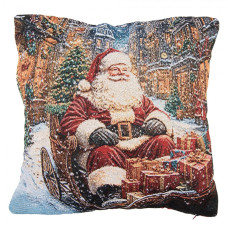 Vánoční dekorační polštář se Santa Clausem na saních Borduur – 44x44x4 cm