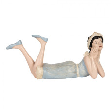 Dekorace ve vintage stylu ležící žena v plavkách s patinou – 26x12x9 cm