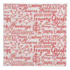 Vánoční papírové ubrousky červeno-bílé Seasons Greetings – 33x33 cm / 20 ks
