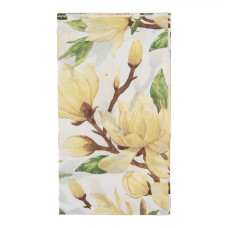 Žluté obdélníkové papírové ubrousky s rozkvětlými magnoliemi – 33x40 cm / 20 ks