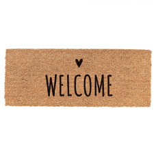 Podlouhlá kokosová rohožka Welcome Heart – 75x22x2 cm